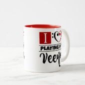 Bass Clef Heart I houdt van het afspelen van mijn  Tweekleurige Koffiemok (Voorkant rechts)