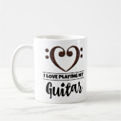 Bass Clef Heart I houdt van het spelen van mijn gi Koffiemok (Links)