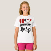 Bass Clef Heart I houdt van het spelen van mijn ha T-shirt (Voorkant volledig)