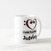 Bass Clef Heart I houdt van mijn autoharp spelen Koffiemok (Voorkant rechts)