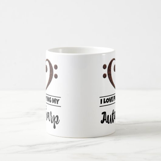 Bass Clef Heart I houdt van mijn autoharp spelen Koffiemok (Center)