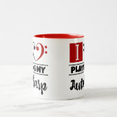 Bass Clef Heart I houdt van mijn autoharp spelen Tweekleurige Koffiemok (Center)