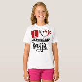 Bass Clef Heart I houdt van mijn banjo T-shirt (Voorkant volledig)