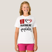 Bass Clef Heart I houdt van mijn mandolin spelen T-shirt (Voorkant volledig)