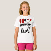 Bass Clef Heart I houdt van mijn oud spelen T-shirt (Voorkant volledig)