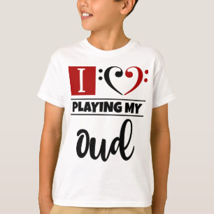 Bass Clef Heart I houdt van mijn oud spelen T-shirt