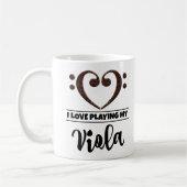 Bass Clef Heart I houdt van mijn Viola Koffiemok (Links)