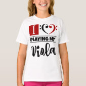 Bass Clef Heart I houdt van mijn Viola T-shirt (Voorkant)