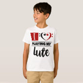 Bass Clef Heart I love play my Lute T-shirt (Voorkant volledig)