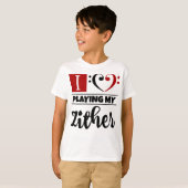 Bass Clef Heart I love play my Zor T-shirt (Voorkant volledig)