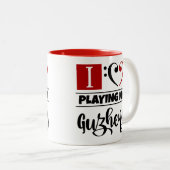 Bass Clef Heart I vind het geweldig om mijn Guzhen Tweekleurige Koffiemok (Voorkant rechts)