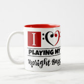 Bass Clef Heart I vind het geweldig om mijn ongeëv Tweekleurige Koffiemok (Links)