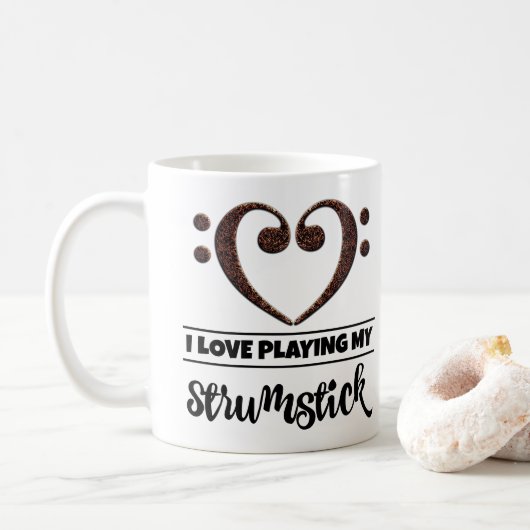 Bass Clef Heart I vind het geweldig om mijn stok a Koffiemok (Met donut)