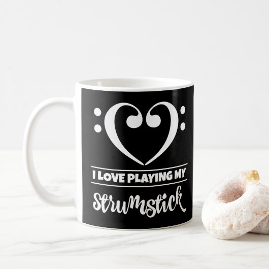 Bass Clef Heart I vind het geweldig om mijn stok a Koffiemok (Met donut)