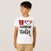 Bass Clef Heart I vind het geweldig om mijn viool  T-shirt (Voorkant volledig)
