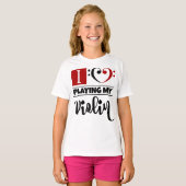 Bass Clef Heart I vind het geweldig om mijn viool  T-shirt (Voorkant volledig)