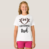 Bass Clef Heart Love Play Oud T-shirt (Voorkant volledig)