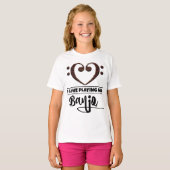 Bass Clef Heart Love Pplay Banjo T-shirt (Voorkant volledig)