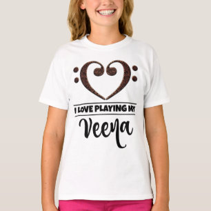 Bass Clef Heart Love Pplay Veena T-shirt