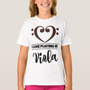 Bass Clef Heart Love Speel Viola T-shirt