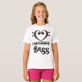 Bass Clef Heart Love Spelling Bass T-shirt (Voorkant volledig)