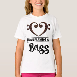 Bass Clef Heart Love Spelling Bass T-shirt