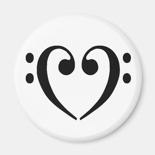 Bass Clef Heart Magneet (Voorkant)