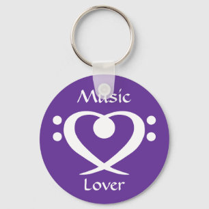 Bass Clef Heart Music Lover Sleutelhanger