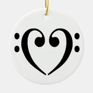 Bass Clef Heart Ornament