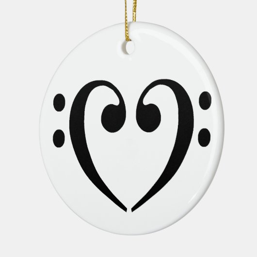 Bass Clef Heart Ornament (Links)