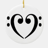 Bass Clef Heart Ornament (Achterkant)