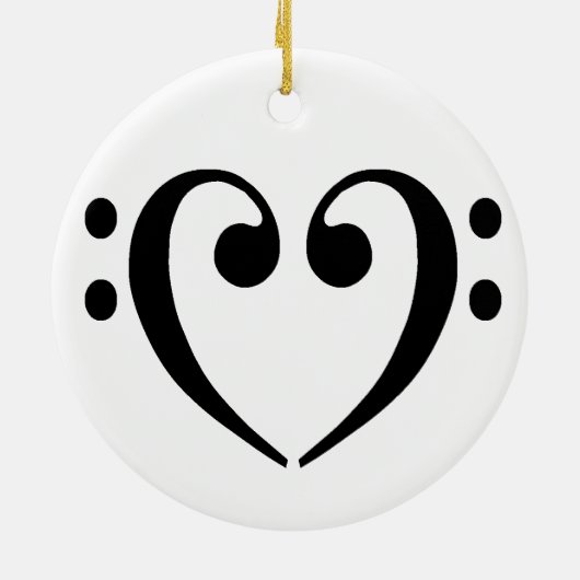 Bass Clef Heart Ornament (Achterkant)