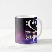 Bass Clef Heart Paarse Nebula Love Santor Koffiemok (Voorkant rechts)