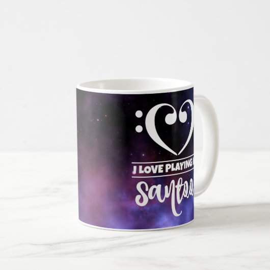 Bass Clef Heart Paarse Nebula Love Santor Koffiemok (Voorkant rechts)
