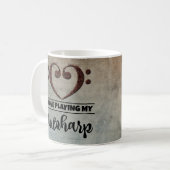 Bass Clef Heart  Sheet Music Autoharp Koffiemok (Voorkant links)