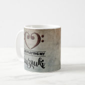 Bass Clef Heart  Sheet Music Bouzouki Koffiemok (Voorkant links)