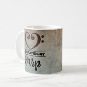 Bass Clef Heart Sheet Music Harp Koffiemok (Voorkant links)