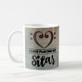 Bass Clef Heart Sheet Music Sitar Koffiemok (Links)