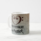 Bass Clef Heart Sheet Music Strumstick Koffiemok (Voorkant links)