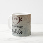 Bass Clef Heart  Sheet Music Ukulele Koffiemok (Voorkant links)