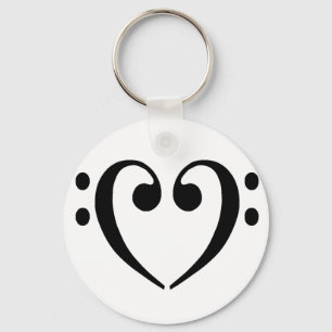 Bass Clef Heart Sleutelhanger