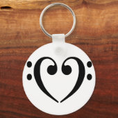 Bass Clef Heart Sleutelhanger (Voorkant)