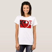 Bass Clef Heart T-shirt (Voorkant volledig)