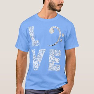 Bass Clef Love Bass Guitar Player Leopard But T-shirt