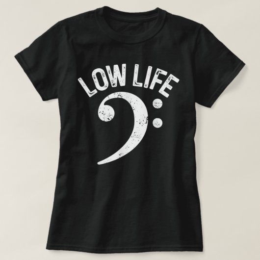 Bass Clef Low Life Music Marching Band Low Brass B T-shirt (Design voorkant)