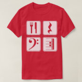 Bass Clef Music Eat Rest Play Herhalen T-shirt (Design voorkant)
