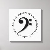 Bass Clef Music Note Design Canvas Afdruk (Voorkant)