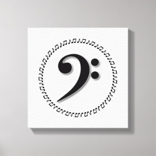 Bass Clef Music Note Design Canvas Afdruk