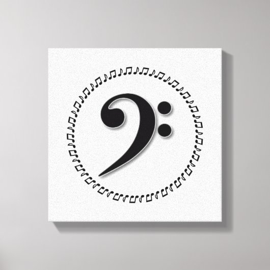 Bass Clef Music Note Design Canvas Afdruk (Voorkant)