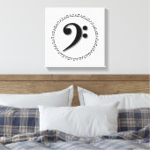 Bass Clef Music Note Design Canvas Afdruk (Insitu (Slaapkamer))